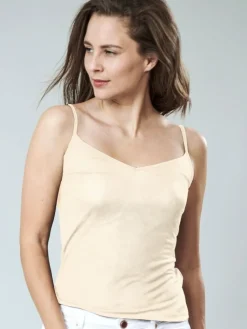 Spaghettiträger Tops|Mit Jersey & Wirkseide^Kokon Zwo 100% Seide SPAGHETTI TOP transparent von