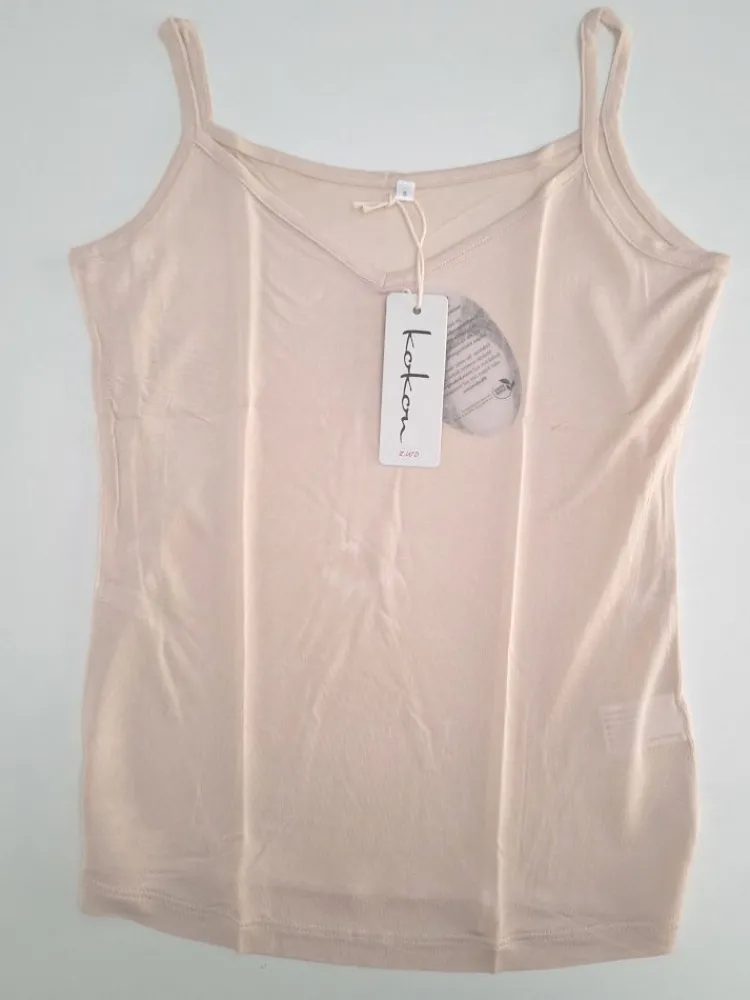 Spaghettiträger Tops|Mit Jersey & Wirkseide^Kokon Zwo 100% Seide SPAGHETTI TOP transparent