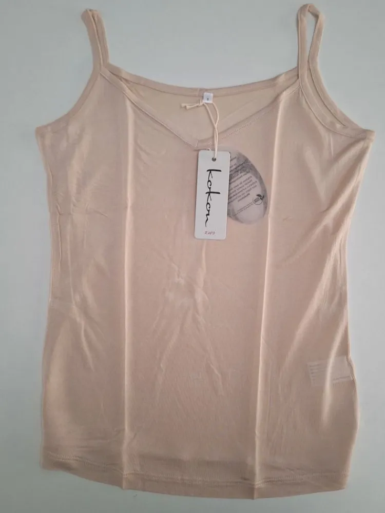 Spaghettiträger Tops|Mit Jersey & Wirkseide^Kokon Zwo 100% Seide SPAGHETTI TOP transparent
