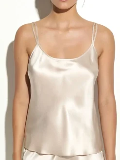 Spaghettiträger Tops|Mit Seidensatin^Luna di Seta 100% Seide Trägertop CLASSICO No. 2 uni von