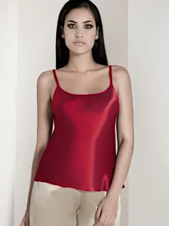 Spaghettiträger Tops|Mit Seidensatin^Luna di Seta 100% Seide Trägertop CLASSICO No. 2 Satin