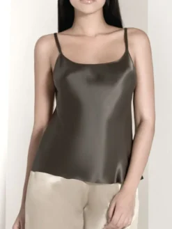 Spaghettiträger Tops|Mit Seidensatin^Luna di Seta 100% Seide Trägertop CLASSICO No. 2 Satin