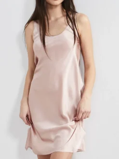 Kurze Unterkleider|Seiden Basics^Eva B. Bitzer 100% Seide Träger-Unterkleid KLASSIK SATIN von