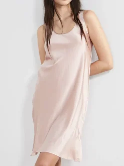 Kurze Unterkleider|Seiden Basics^Eva B. Bitzer 100% Seide Träger-Unterkleid KLASSIK SATIN von