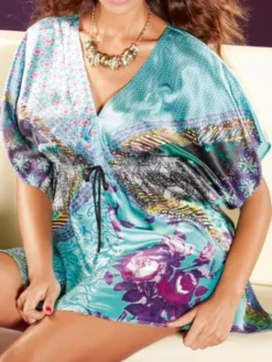 Kaftan, Tunika & Pareo|Kaftane^Eva B. Bitzer 100% Seide Tunika EXOTIC von türkis oder pink