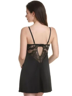 Shirt Mit Spitze^Prelude Babydoll mit Bügel VALSE CRYSTAL von Milano schwarz oder eisblau