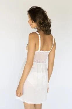 Alle Negligés|Seidennachthemd^Mimi Holliday Baby-Doll SKYLARK Seide und Spitze weiß