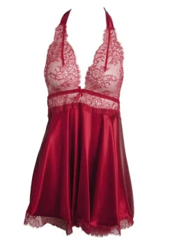 Alle Negligés|Seidenneglige^Sally Jones Baby-Doll TIFFANY von rot mit Seide burgunder-rot oder champagner-weiß