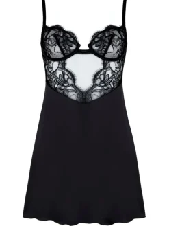 Shirt Mit Spitze^Prelude Babydoll VALSE CRYSTAL Kleid von Milano eisblau oder schwarz