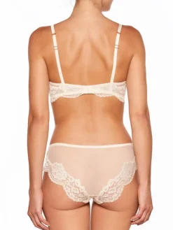 Alle Bhs^Millesia Balconette BH ADRIANA von mit Seide türkisblau oder gold-sand farben mit Spitze