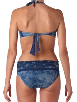 Badeanzug & Bikini^Ritratti Bandeau-Bikini IBIZA in blau von Mare blau mit floralen Mustern
