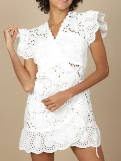 Kaftan, Tunika & Pareo|Freizeit- & Reisekleidung^Marjolaine Baumwolle Lochspitze Tunika GLADYS von naturweiß