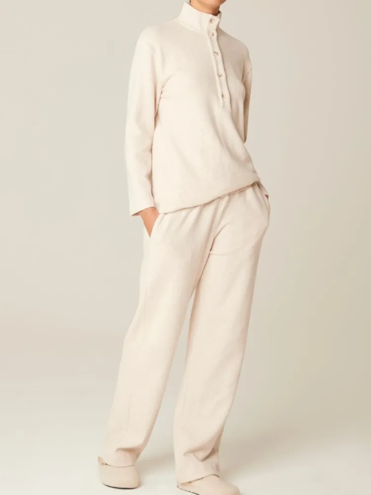 Lounge-Wear^Pluto Baumwolle Loungewear Anzug BEA von beige meliert