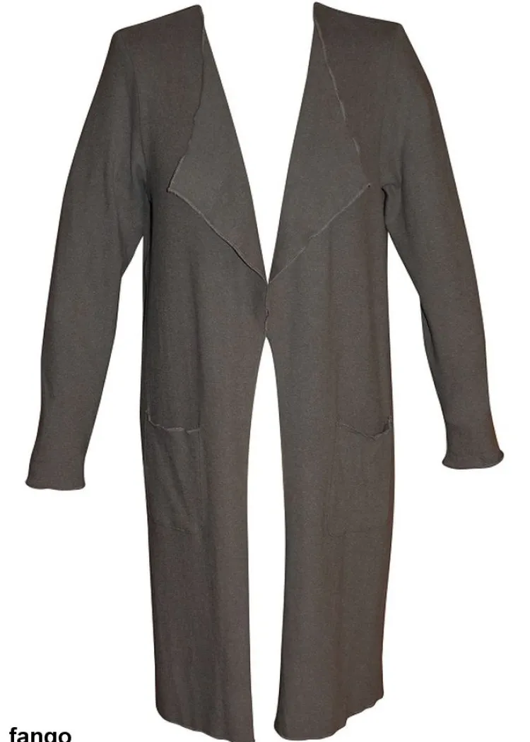 Lounge-Wear|Hausmantel (Warm)^Gattina Baumwollmix Morgenmantel CASUAL kuschelig von fango-grau oder cremeweiß