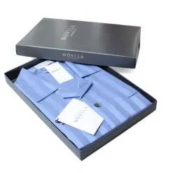 Luxus Schlafanzüge^Novila Baumwollsatin Herren Luxus-Schlafanzug KAI STREIFEN von