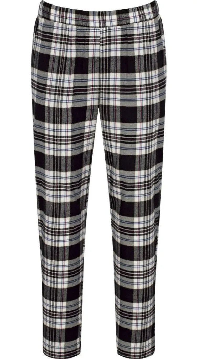 Lounge-Wear^Triumph Bio Baumwolle Flanell Pyjama Hose LOUNGE ME COTTON kariert schwarz weiß oder rot mit Karomuster