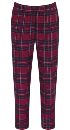 Lounge-Wear^Triumph Bio Baumwolle Flanell Pyjama Hose LOUNGE ME COTTON kariert schwarz weiß oder rot mit Karomuster