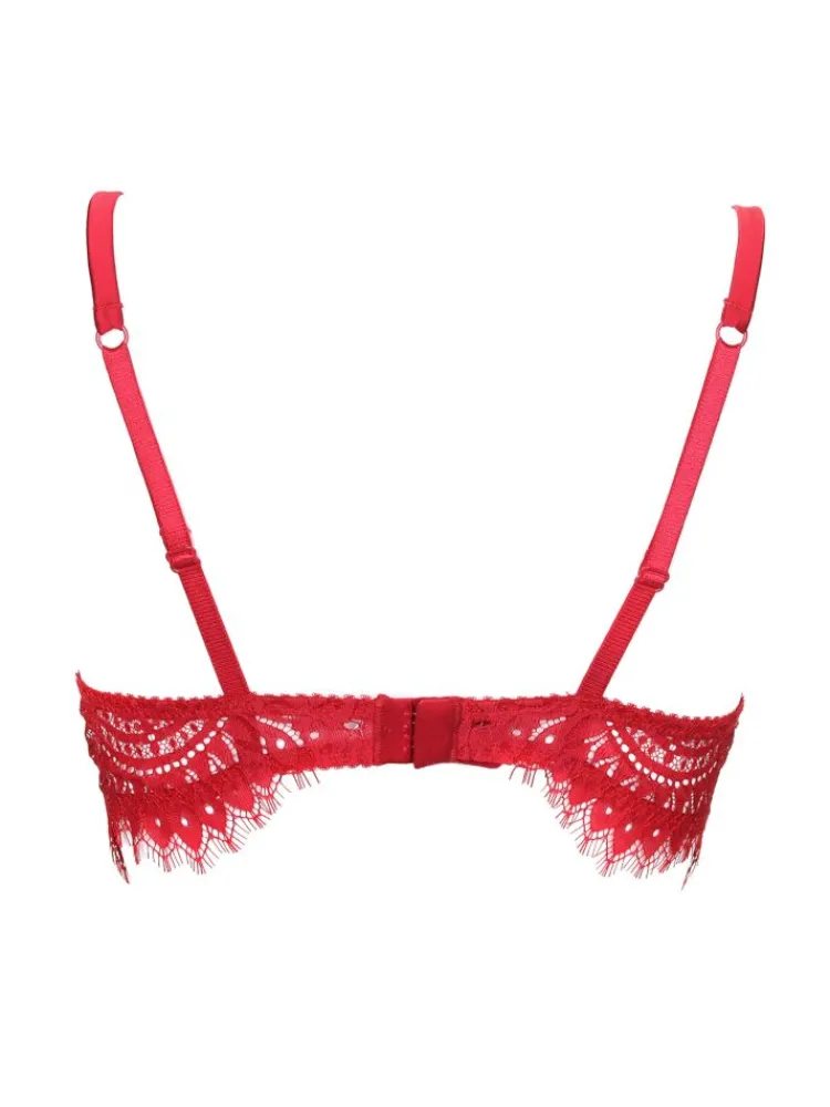 Alle Bhs^Prelude BLACK SWAN Spitzen Push Up BH von Milano schwarz und rot