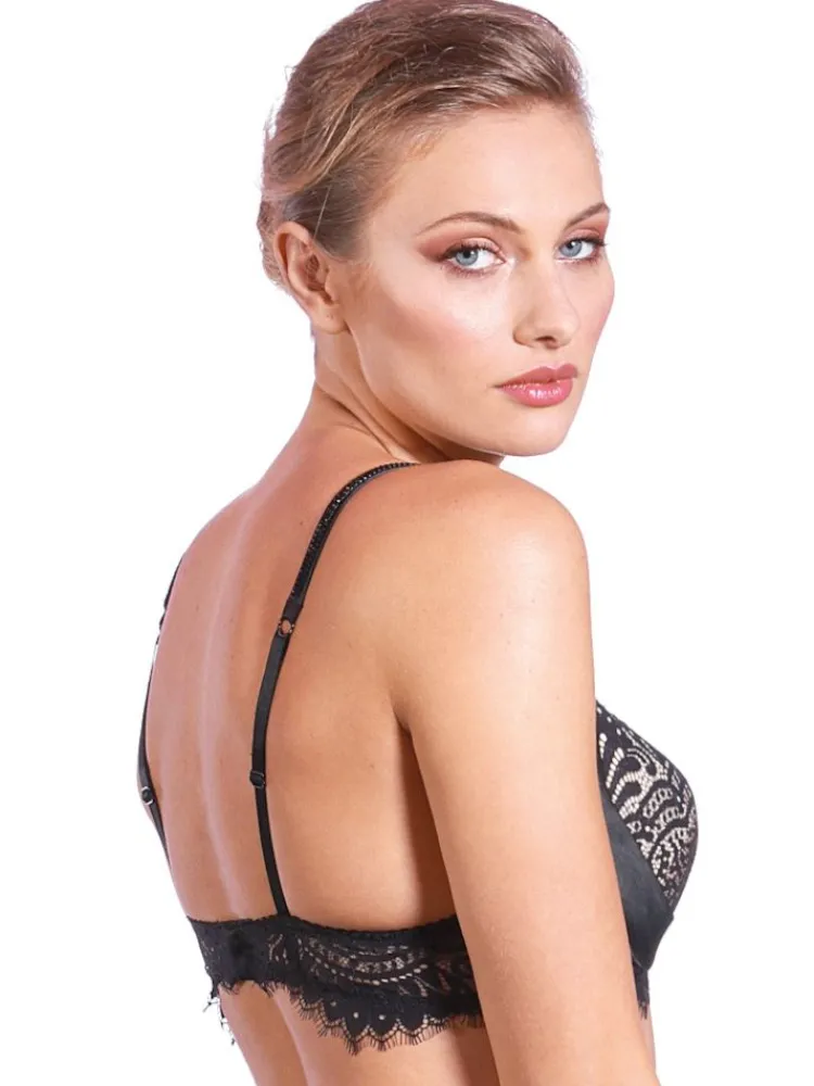 Alle Bhs^Prelude BLACK SWAN Spitzen Push Up BH von Milano schwarz und rot