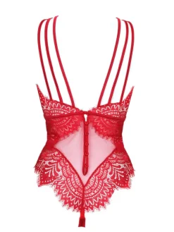 Shirt Mit Spitze|Alle Bodys^Prelude Body BLACK SWAN CRYSTAL mit Steinchen von Milano schwarz und rot