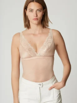 Alle Bodys^Maison Lejaby Body SHADE von beige mit Blumenspitze