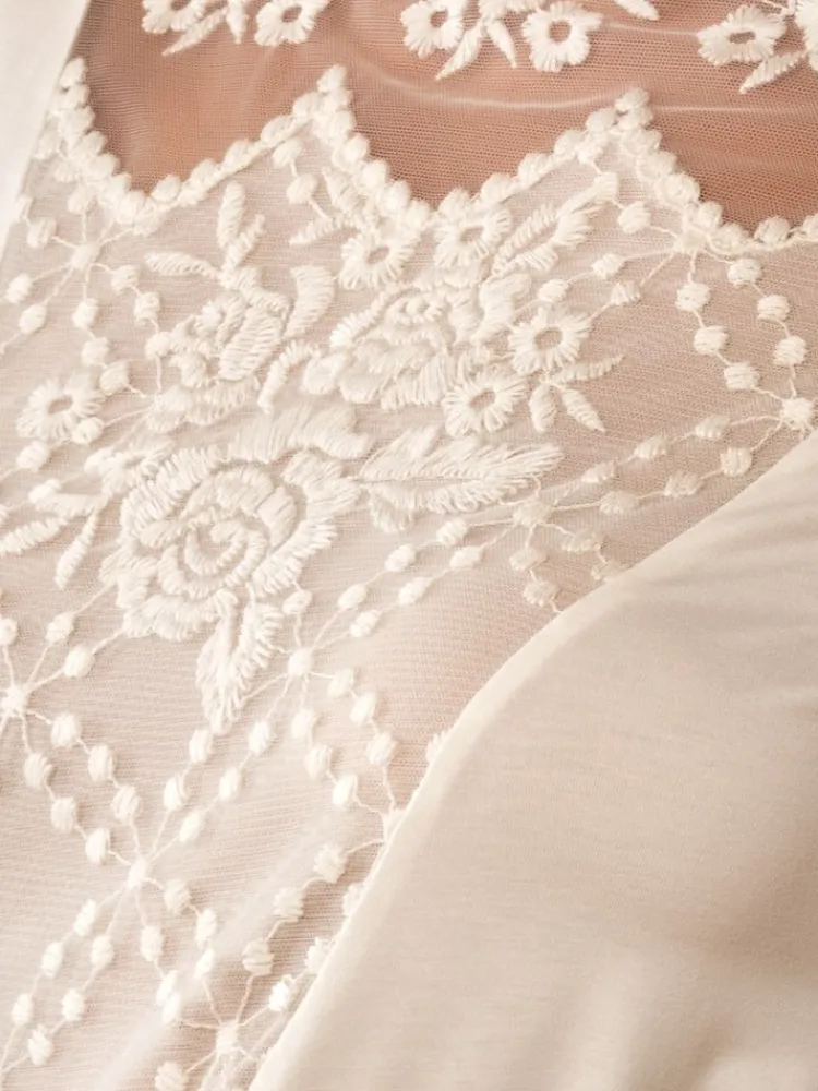 Tops Mit Spitze|Alle Bodys^Cotton Club Body Tüll CREIL von Oro Baroque schwarz oder champagner cremeweiß