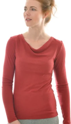 Shirts Mit Seide|Langarm^Alkena Bourette-Seide WASSERFALL SHIRT