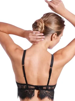 Alle Lingerie Tops|Alle Bhs^Prelude Bralette BLACK SWAN Spitze von Milano rot und schwarz