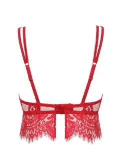 Alle Lingerie Tops|Alle Bhs^Prelude Bralette BLACK SWAN Spitze von Milano schwarz und rot