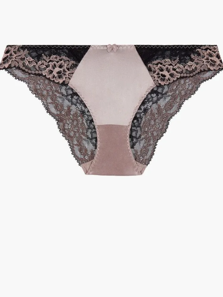 Alle Slips|Alle Unterteile^Aubade Brasiliana Slip FEMME GLAMOUR altrosa-schwarz von mit Seide altrosa mit schwarz