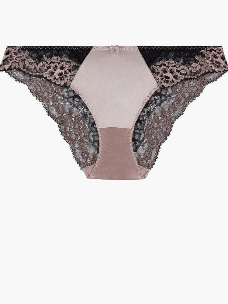 Alle Slips|Alle Unterteile^Aubade Brasiliana Slip FEMME GLAMOUR altrosa-schwarz von mit Seide altrosa mit schwarz