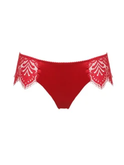 Alle Slips^Prelude Brazilian Slip BLACK SWAN mit Satin von Milano schwarz und rot