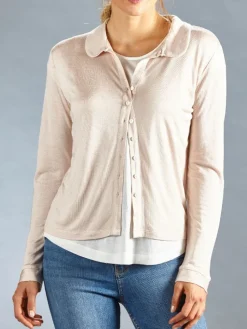 Freizeit- & Reisekleidung|Strickjacken & -Mäntel^Kokon Zwo Cardigan CINDA mit Seide und Leinen von