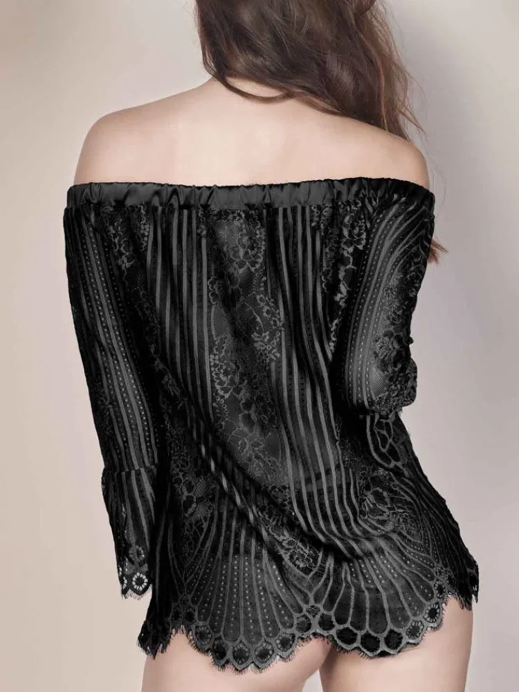 Tops Mit Spitze|Shirt Mit Spitze^Escora Carmen Shirt aus Spitze JOSEPHINE von schwarz oder altrosa