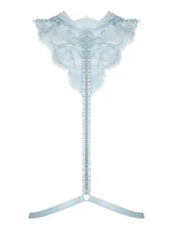 Sexy Kleinigkeiten^Prelude Choker VALSE CRYSTAL aus Spitze von Milano schwarz und eisblau