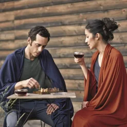 Seidenschlafsack|Sofadecken & Plaids^Cocoon ® Reise Plaid aus Merino Wolle und Seide 140 x 180 cm