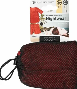 Freizeit- & Reisekleidung|Seiden Basics^Traveleru00b4s Tree Damen  REISE SCHLAFANZUG kurz Seide-Baumwolle Traveler´s Tree® raspberry (himbeer rot)