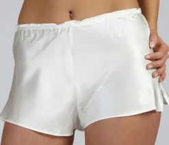 Mit Seidensatin|Alle Unterteile^Gattina Damen Shorts 100% Seide MASPALOMAS Satin von