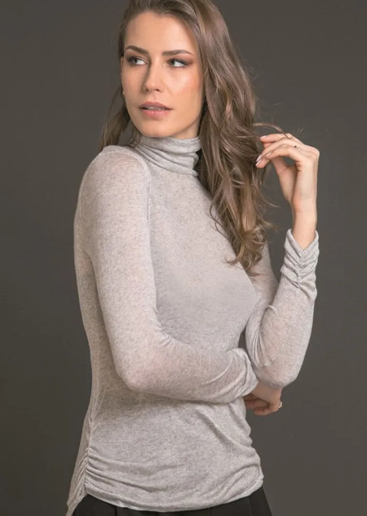 Mit Rollkragen|Langarm^Artimaglia Feines Voile ROLLKRAGEN SHIRT mit Kaschmir von