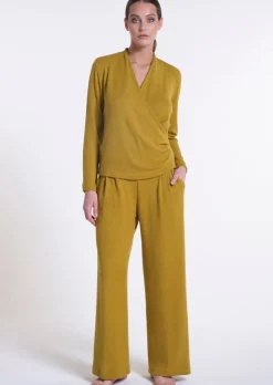 Lounge-Wear|Feine Pyjamas^Verdiani Feinstrick Hausanzug LOUNGE No. 4 senfgelb Viscosemix von senf gelb