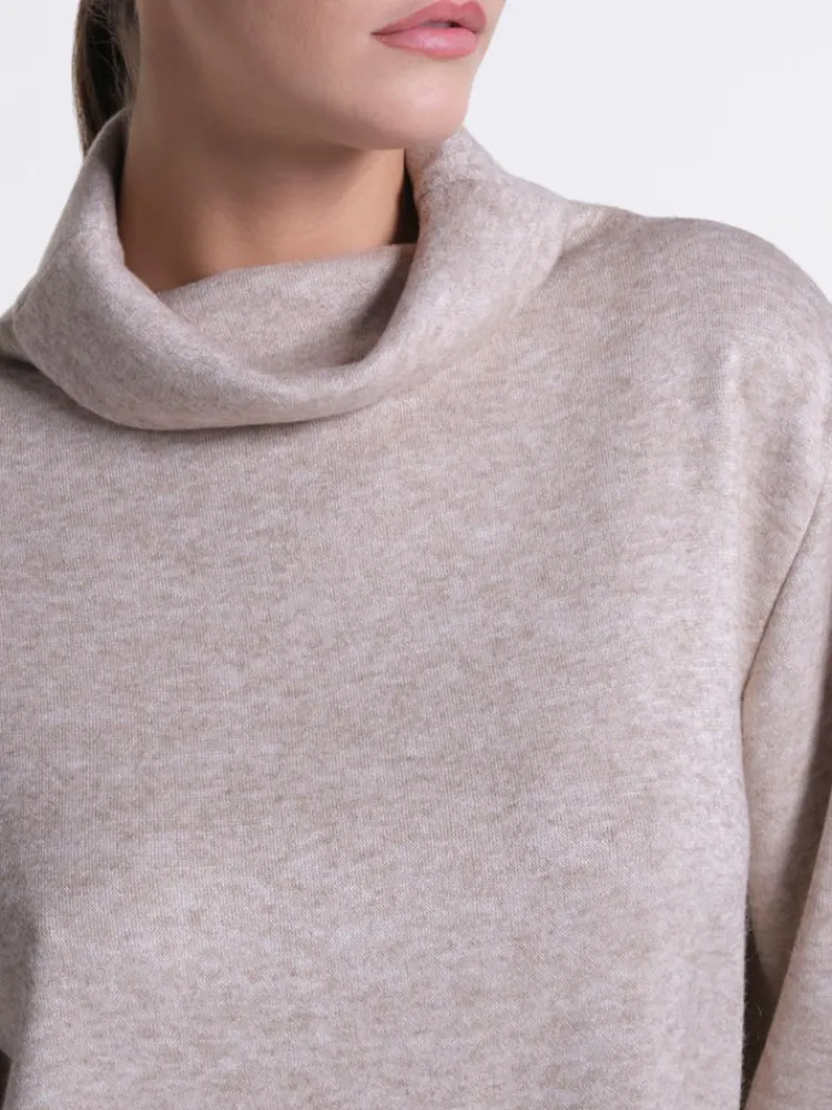 Lounge-Wear|Feine Pyjamas^Verdiani Feinstrick Hausanzug LOUNGE No. 5 beige Viscosemix von beige meliert