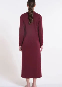 Lounge-Wear^Verdiani Feinstrick Kleid lang LOUNGE No. 3 bordeaux Viscosemix von bordeaux rot