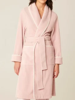 Lounge-Wear|Exquisite Morgenmäntel^Pluto Fleece Morgenmantel KENZA in von rosa