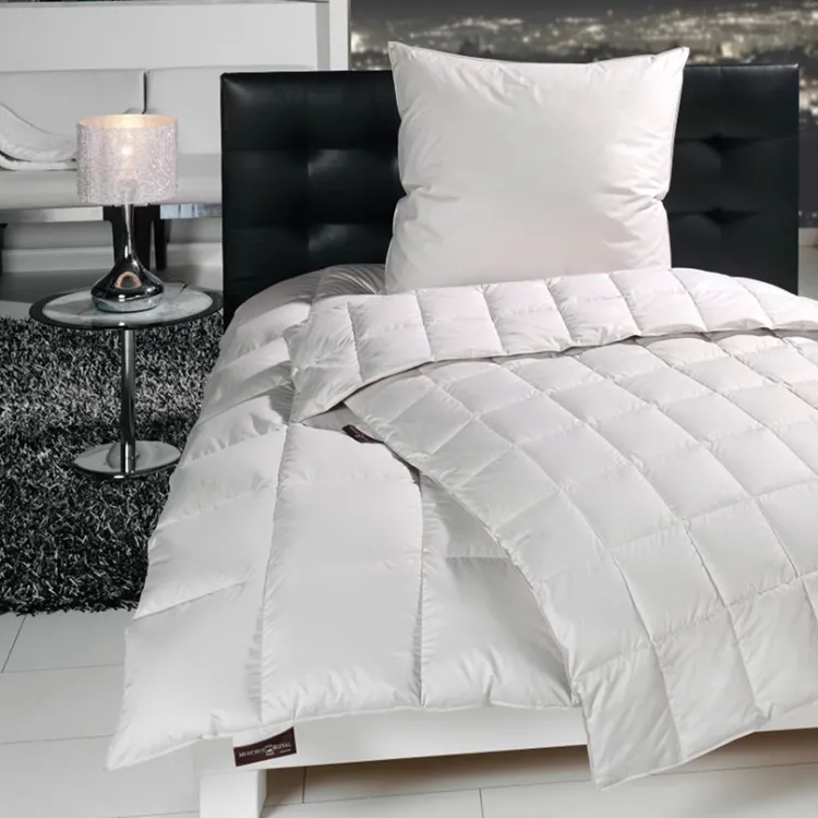 Daunendecken|Medium Bettdecken^Hu00e4ussling Ganzjahresdecke MOSCHUS ROYAL medium von Häussling Füllung 100% Daune silbergrau