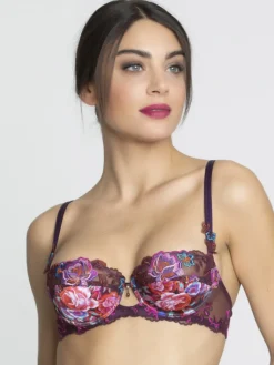 Alle Bhs^Lise Charmel Geblümter Halbschalen BH AVEU EN FLEURS von dunkles Violett mit Blumenmuster