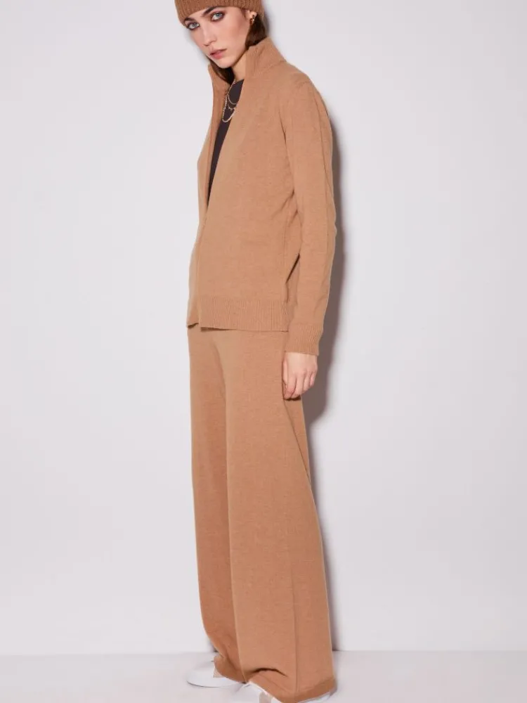 Lounge-Wear^Chiara Fiorini Gestrickte Lounge-Hose weit von mit Wolle und Kaschmir