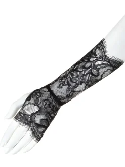 Sexy Kleinigkeiten|Handschuhe^Prelude Handschuhe VALSE aus Spitze von Milano eisblau und schwarz