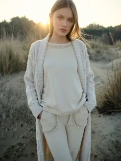 Lounge-Wear^Chiara Fiorini Hausanzug Kuschel Cotton von mit Baumwolle hellbeige oder rosa