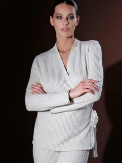 Lounge-Wear|Feine Pyjamas^Verdiani Hausanzug LOUNGE No. 6 wollweiß Viscosemix von wollweiß meliert