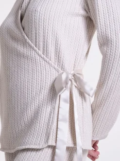 Lounge-Wear|Feine Pyjamas^Verdiani Hausanzug LOUNGE No. 6 wollweiß Viscosemix von wollweiß meliert